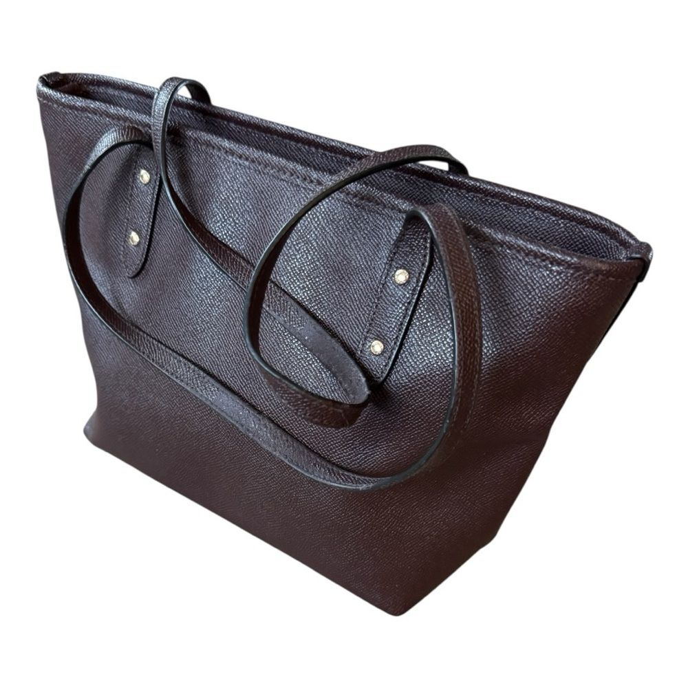 Coach Mini City Zip Tote in the Oxblood colorway - Picture 4 of 10